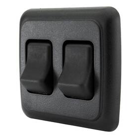 American Technology Components 630991280138 Double Spst Onoff Switch With Bezel 12volt For Rv Trailer Camper Black