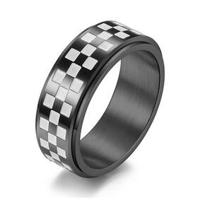 Aniejufi Aniejufi-e-00206 Anxiety Ring For Men Women Stainless Steel Spinner Rings 8mm Black A