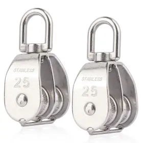 S004l0040 Aokoll M25 Double Pulley Snatch Block Lifting Crane Swivel Hook 304 Stainless Steel S004l0040 Aokoll M25 Double Pulley Snatch Block Lifting Crane Swivel Hook 304 Stainless Steel