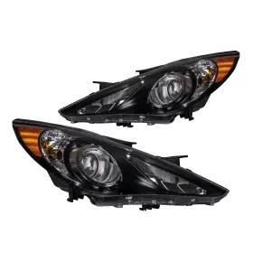 Lah438 Autosity Headlight Assembly 1 Pair Front Amber Chrome Dot