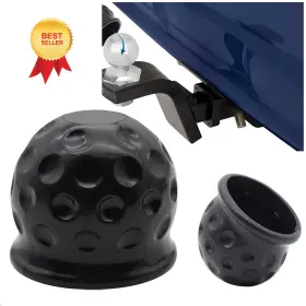 108t0464x2-hwzgebus Autoxbert Tow Bar Ball Cap Towing Hitch Trailer Cover Black