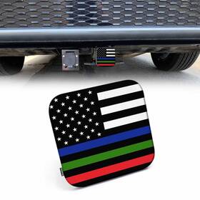 Beabes Hitch-c96-ys0129 Hitch Cover 2 Inch American Flag Thin Red Green X2
