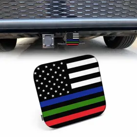 Hitch-c96-ys0129 Beabes Hitch Cover 2 Inch American Flag Thin Red Green X2 Hitch-c96-ys0129 Beabes Hitch Cover 2 Inch American Flag Thin Red Green X2