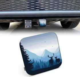 Hitch-c96-ys0136 Beabes Deers Hitch Covers 2 Inch Foggy Forest Mountain Animals X2 Hitch-c96-ys0136 Beabes Deers Hitch Covers 2 Inch Foggy Forest Mountain Animals X2