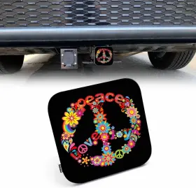 Hitch-c96-ys0292 Beabes Auto Hitch Cover For Trucks Peace Symbol Hippie 2 Inch X2 Hitch-c96-ys0292 Beabes Auto Hitch Cover For Trucks Peace Symbol Hippie 2 Inch X2