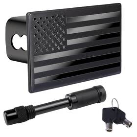 Bfxm Bfxm-thc-bfm1 2 Inch Trailer Hitch Cover American Flag Stainless Steel Metal Black