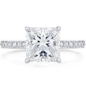 Bo.dream 799947930333 Bo.dream Princess Cut Cubic Zirconia Engagement Rings For Women Platinum Plat