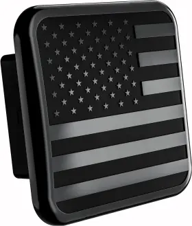 Bl34232inbl Bparts American Black Metal Flag Trailer Hitch Cover - Fits 2ftft Receivers