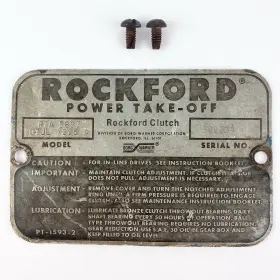 Pta5897 Brog Warner Rockford Pto Data Tag Inspection Plate Power Take Off Clutch