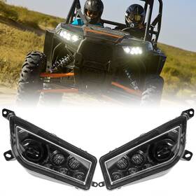 Bunker Indust Pl-hl-02-frd Led Headlight Clear Lens Replacement Headlamp Compatible With 2