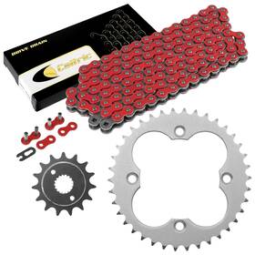 Caltric Ch102-120 Fs136-15 Rs114-38/1 Red Drive Chain And Sprockets Kit Compatible With Honda Trx400ex Spor