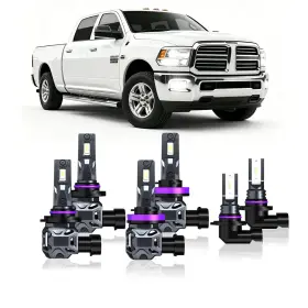 Caso-36 Carsparkle Fog Light And Auxiliary Bulbs Combo For 2016-2018 Dodge Ram 2500 3500 Chrome M