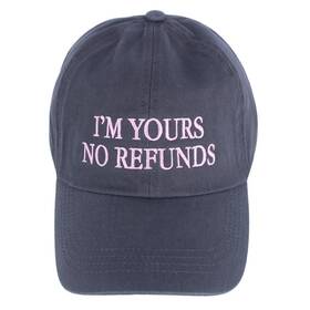 Ctm 191362515544 David And Young Womens Iftm Yours No Refunds Embroidered Baseball Cap Charcoal