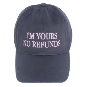 Ctm 191362515544 David And Young Womens Iftm Yours No Refunds Embroidered Baseball Cap Charcoal