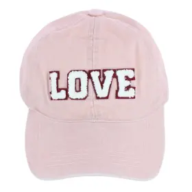 Dy-fwcap2180-pnk Ctm David And Young Womens Chenille Love Lettered Baseball Cap Hat One Size
