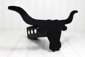 Custom Hitch Covers 12749 12749-matte Black Longhorn Cover 2 Inch Matte