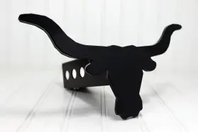 12749-matte Custom Hitch Covers 12749 Black Longhorn Cover 2 Inch Matte