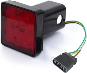 101005a Czc Auto Red Lens Trailer Hitch Cover With 12 Led Brake Light Fit 2 Inch