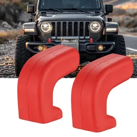 10528r Czc Auto Front Tow Hooks Covers Fit For 2007-2025 Jeep Wrangler Jl Red