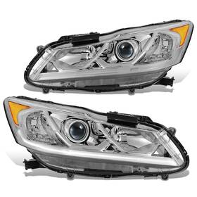 Dna Motoring Hl-oh-ha16-ch-am Pair Of Headlight Assemblies Compatible With Honda Accord 2016-2