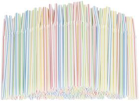 Durahome 01718 Flexible Plastic Straws Colored Bpa-free Disposable Bendy Straw 8 Inch Long 400