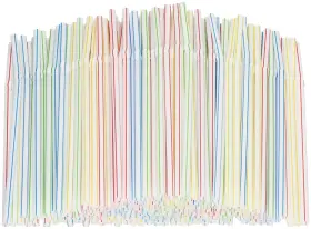 01718 Durahome Flexible Plastic Straws Colored Bpa-free Disposable Bendy Straw 8 Inch Long 400