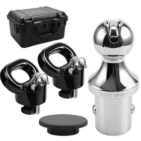 60618 Electronlumen Puck System Gooseneck Hitch Ball Kit With Safety Chain Hooks Compatible Wi