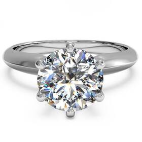 Espere Espere-yymy-r-001-s6 3 Ct Cz Solitaire Engagement Ring Sterling Silver White Gold Plated Size 6