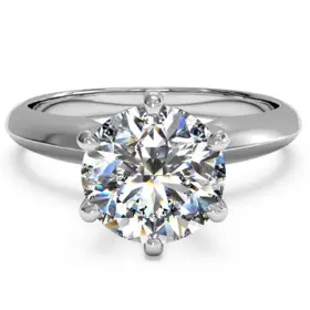 Espere-yymy-r-001-s6 Espere 3 Ct Cz Solitaire Engagement Ring Sterling Silver White Gold Plated Size 6