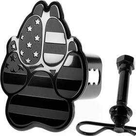 Everhitch 645239761485 K9 Dog Paw Print Flag Metal Trailer Hitch Fit 2 Inch Receivers Black