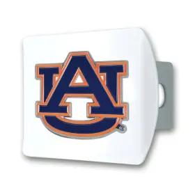43618 Fanmats Auburn University Color Hitch Cover - White With 3.4 Inch X4