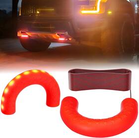 Forzeey Thcled-f150-r Tow Hook Covers With 6000k Led Fit For Ford F150 2004-2024 Hitch Cover Red