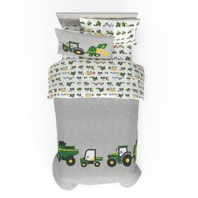 Franco 7a1499 Kids John Deere Farm Equipment Bedding 4 Piece Super Soft Reversible C