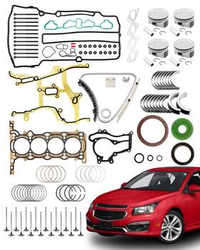 Gledewen A2219 Head Gasket Set And Timing Chain Kit Piston Rings 1.4 L Compatible Wit