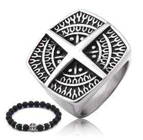 Gungneer 014443622600 Stainless Steel Compass Ring Life Guide Accessory For Mens And Women