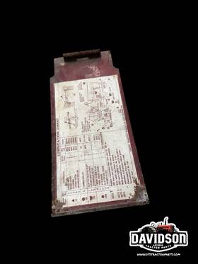 International Harvester 120441c91 1976 Ih 1086 Tractor Firewall Support Cover Lube Chart