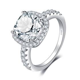 Jewelrypalace Ab-002-5 3ct Cushion Cut Halo Engagement Rings For Women 14k Gold Plated 925 Sterling