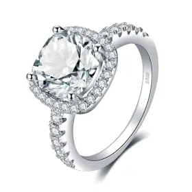 Ab-002-5 Jewelrypalace 3ct Cushion Cut Halo Engagement Rings For Women 14k Gold Plated 925 Sterling