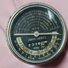 John Deere Ar-21661-r Vtg Tachometer For Models 50 60 70 520 Used And Untested