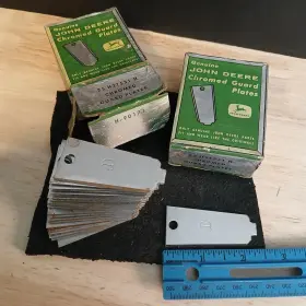 H21531 John Deere 50 Pcs. 1950s Chromed Guard Plates H Nos Oem Cool Boxes H21531 John Deere 50 Pcs. 1950s Chromed Guard Plates H Nos Oem Cool Boxes