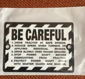 Jds312 John Deere Inch Be Careful Plate