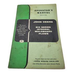 John Deere Om-a71-1258 810 Series Integral Moldboard Plows Operators Manual