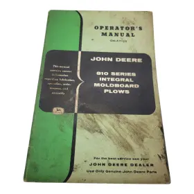 Om-a71-258 John Deere 810 Series Integral Moldboard Plows Operators Manual Om-a71-258 John Deere 810 Series Integral Moldboard Plows Operators Manual