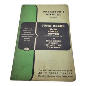 John Deere Om-h31-152 M-20 Power Mower For M And Mt Operators Manual