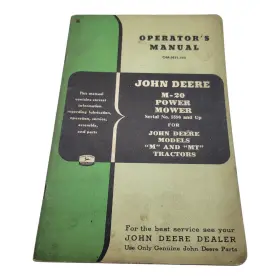 Om-h31-152 John Deere M-20 Power Mower For M And Mt Operators Manual
