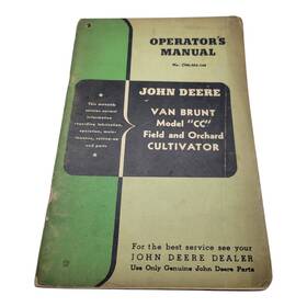 John Deere Om-m4-148 Van Brunt Model Cc Field Orchard Cultivator Operators Manual Om-m4-14