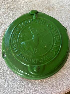 John Deere Y2678 Mansur Corn Plater Vintage Lid Nice Pat.1895
