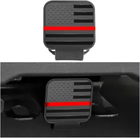 Khguz-car7 Khguz Ameican Flag Trailer Hitch Cover 2 Inch Dustproof Tow Receiver Red/black