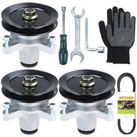 Djtz17-011 Lawneagle 3 Pack 139-3214 Spindle Assembly With 125-5575 Pulley 119-8820 Belt R