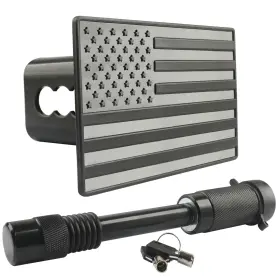 Tcgg01 Leerly American Flag Trailer Hitch Cover For 2 With 3-1/2 Pin Lock Black